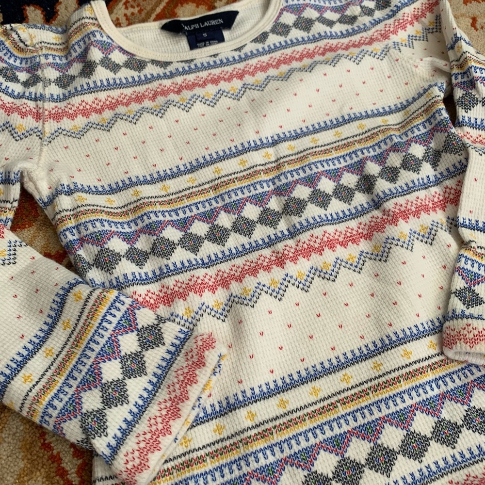 Ralph Lauren girls thermal long sleeve top